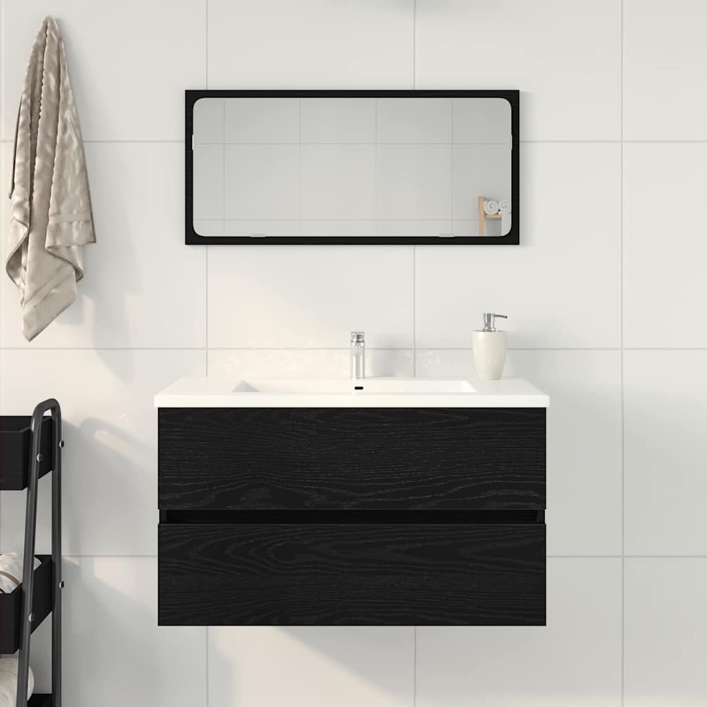 vidaXL Bathroom Cabinet Black Oak 80 x 38.5 x 45 cm Engineered Wood 4