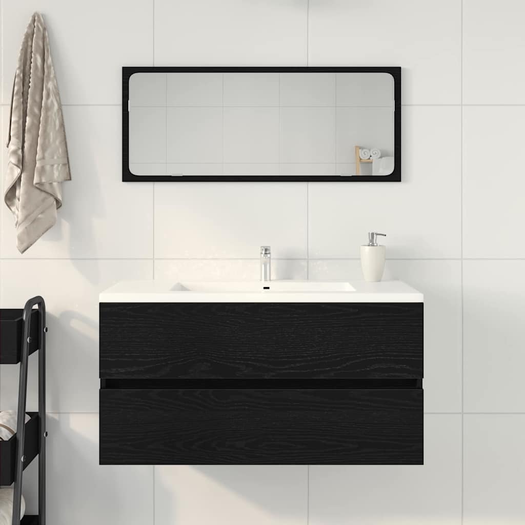 vidaXL Bathroom Cabinet Black Oak 90 x 38.5 x 45 cm Engineered Wood 4