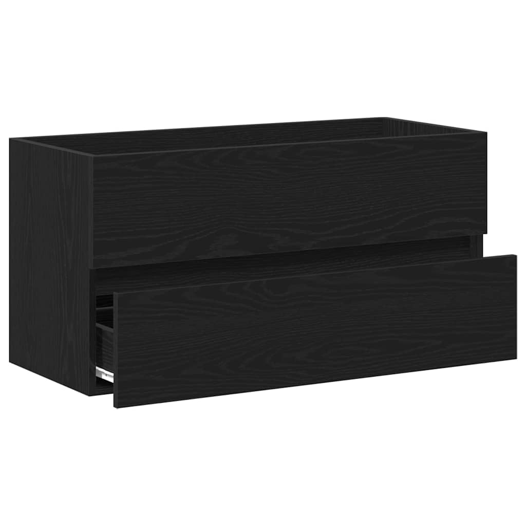 vidaXL Bathroom Cabinet Black Oak 90 x 38.5 x 45 cm Engineered Wood 5