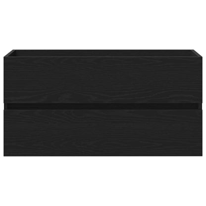 vidaXL Bathroom Cabinet Black Oak 90 x 38.5 x 45 cm Engineered Wood 6