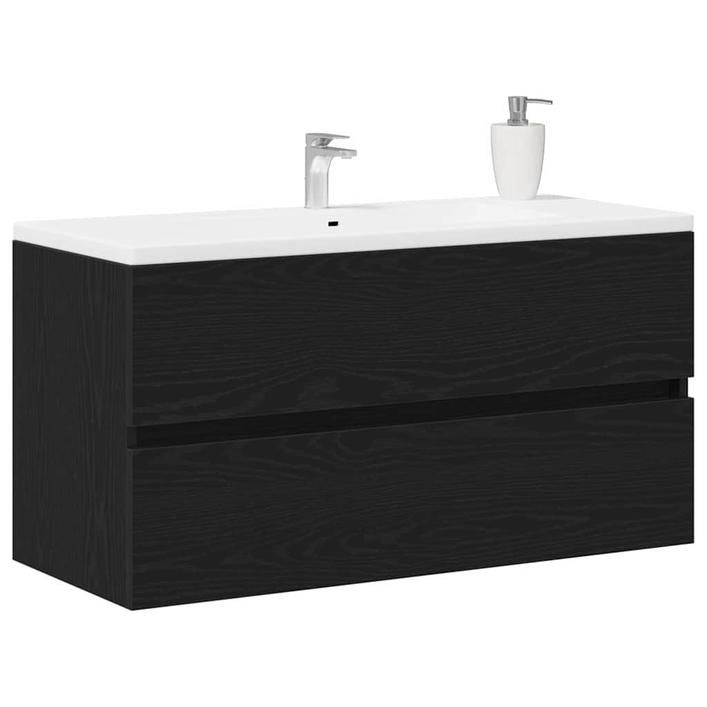 vidaXL Bathroom Cabinet Black Oak 90 x 38.5 x 45 cm Engineered Wood 3