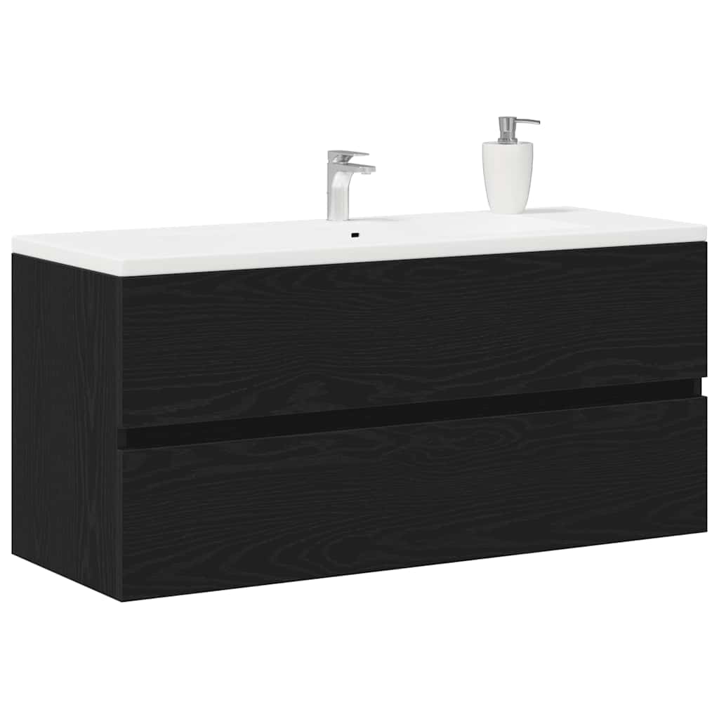 vidaXL Sink Cabinet Black Oak 100x38.5x45 cm Engineered Wood 4