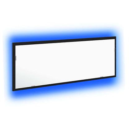 vidaXL LED Bathroom Mirror Black Oak 100 x 8.5 x 37 cm Glass 2