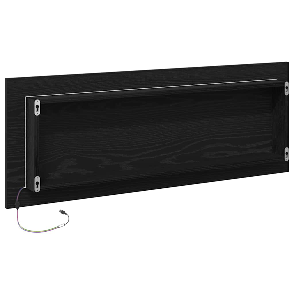 vidaXL LED Bathroom Mirror Black Oak 100 x 8.5 x 37 cm Glass 6