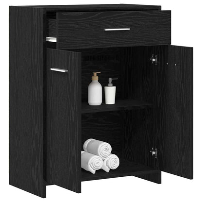 vidaXL Bathroom Cabinet Black Oak 60 x 33 x 80 cm Engineered Wood 3