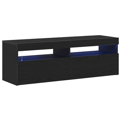 vidaXL TV Cabinet 120 x 35 x 40 cm Black Oak Engineered Wood 2