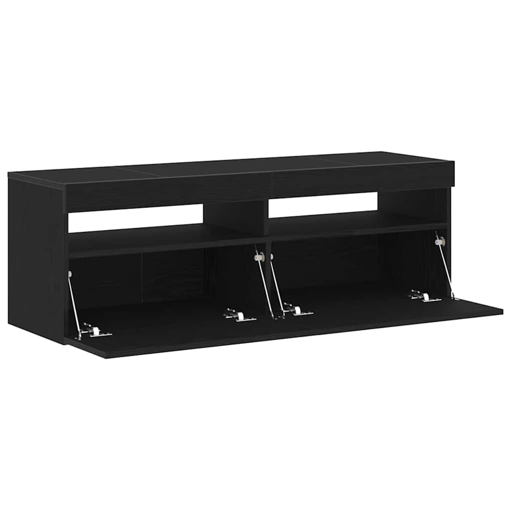 vidaXL TV Cabinet 120 x 35 x 40 cm Black Oak Engineered Wood 5