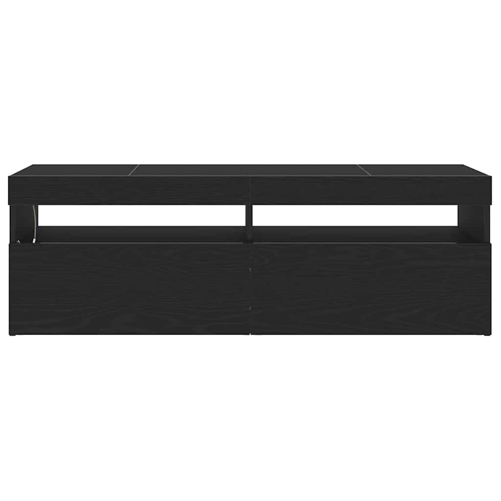vidaXL TV Cabinet 120 x 35 x 40 cm Black Oak Engineered Wood 6