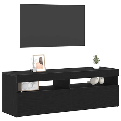 vidaXL TV Cabinet 120 x 35 x 40 cm Black Oak Engineered Wood 3