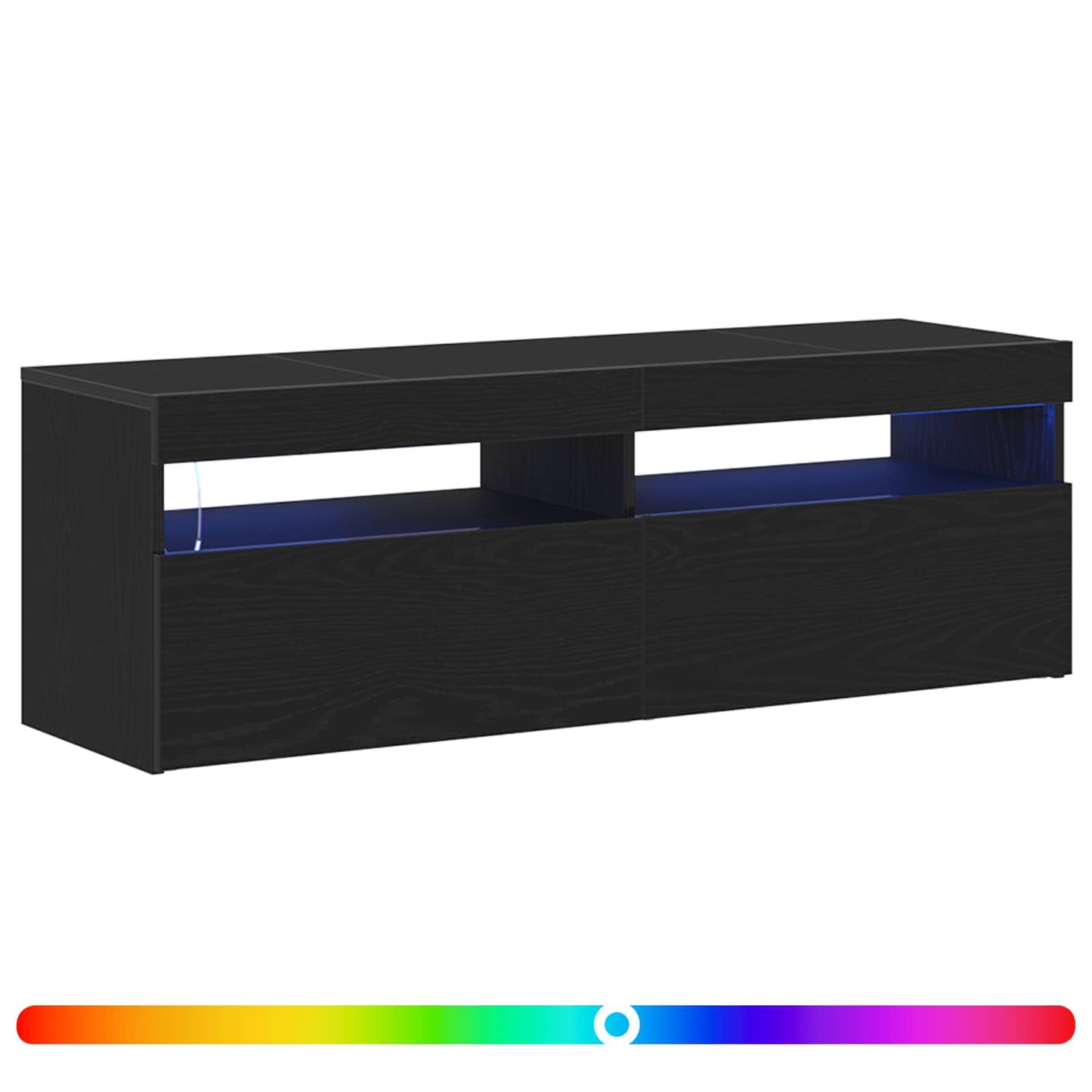 vidaXL TV Cabinet 120 x 35 x 40 cm Black Oak Engineered Wood 4