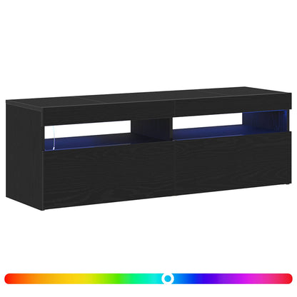 vidaXL TV Cabinet 120 x 35 x 40 cm Black Oak Engineered Wood 4