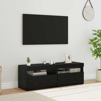 vidaXL TV Cabinet Set with LED Lights Engineered Wood 2 pcs