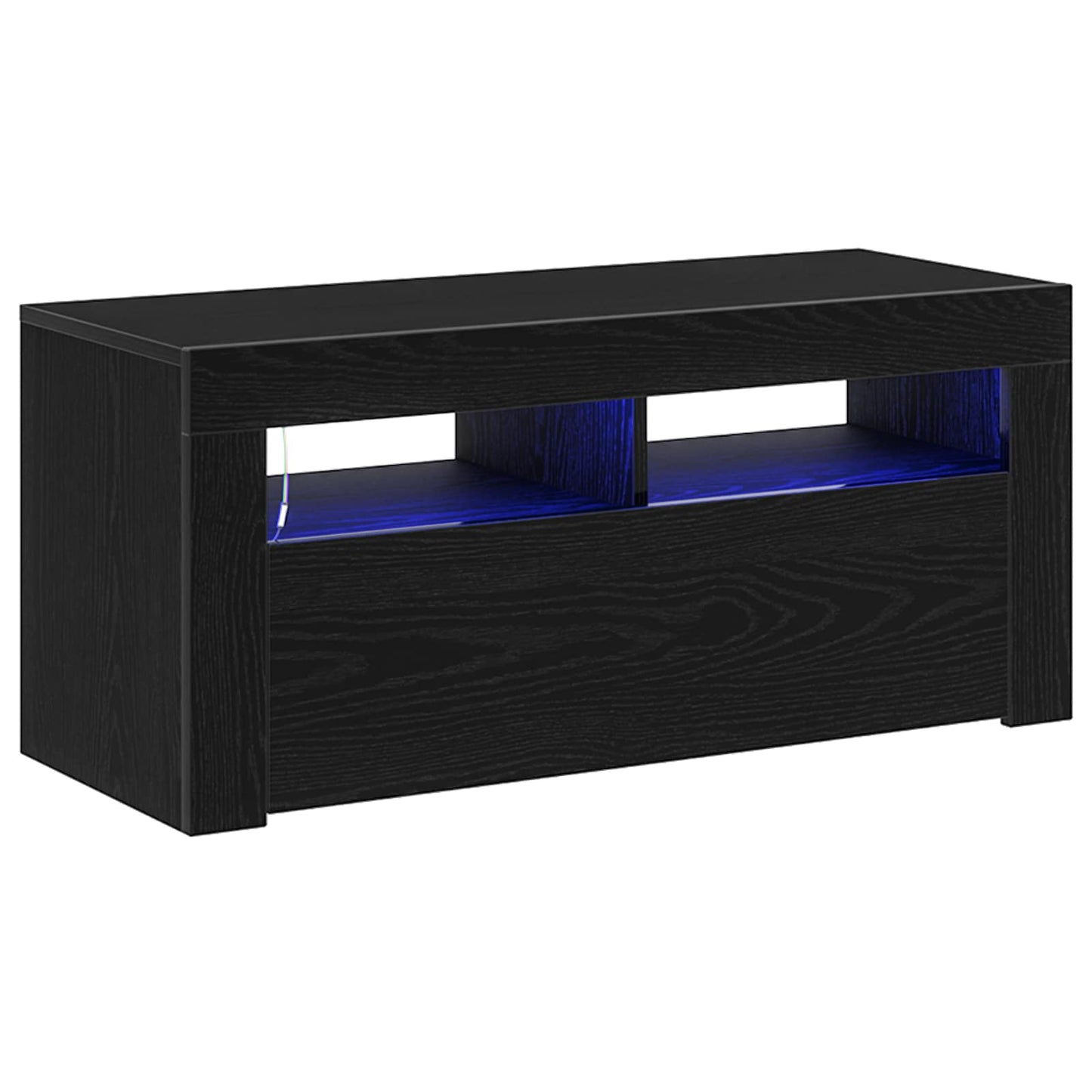 vidaXL TV Cabinet 90 x 35 x 40 cm Black Oak Engineered Wood 2