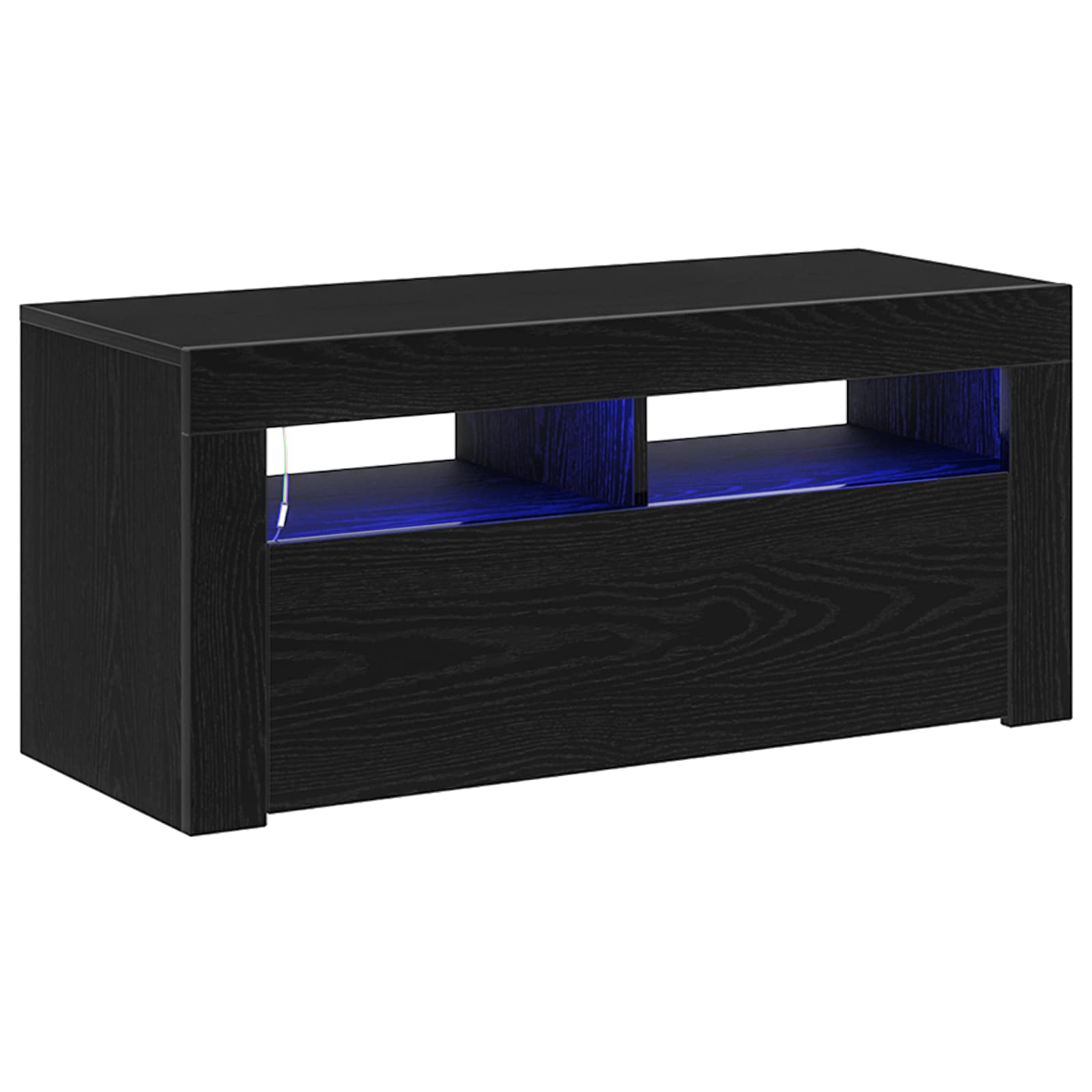 vidaXL TV Cabinet 90 x 35 x 40 cm Black Oak Engineered Wood 2