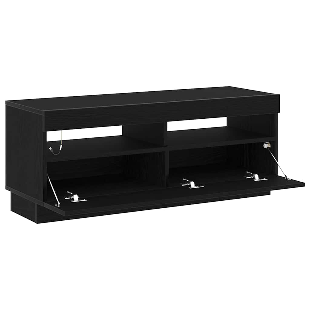 vidaXL TV Cabinet 100 x 35 x 40 cm Black Oak Engineered Wood 5