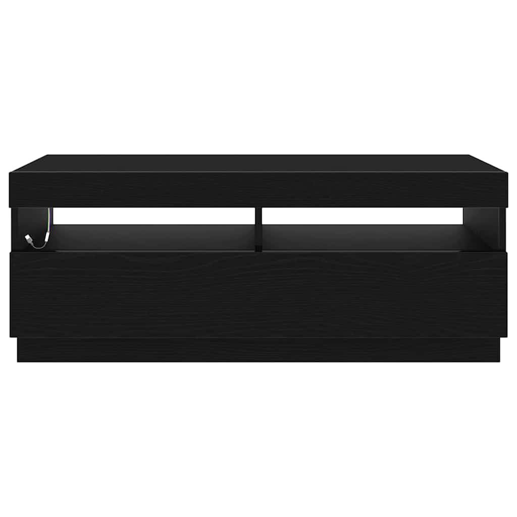 vidaXL TV Cabinet 100 x 35 x 40 cm Black Oak Engineered Wood 6