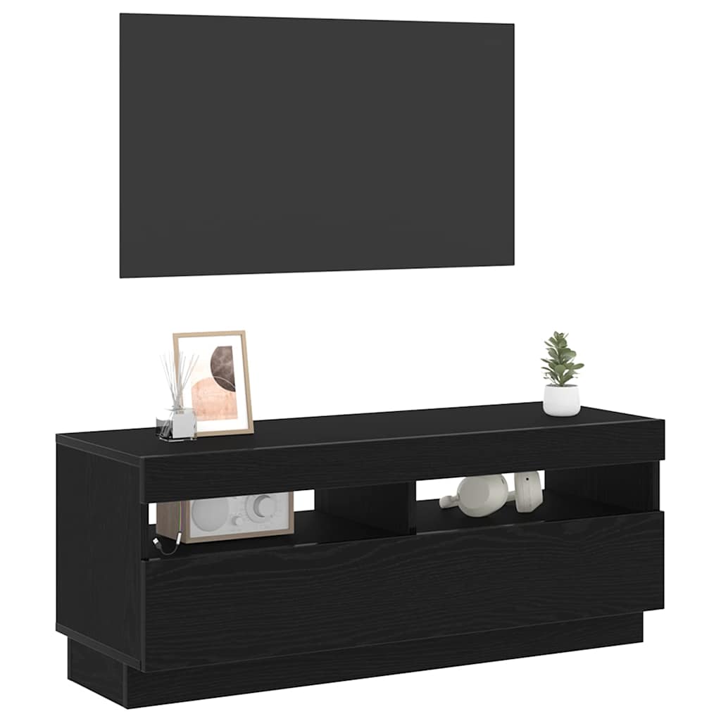 vidaXL TV Cabinet 100 x 35 x 40 cm Black Oak Engineered Wood 3