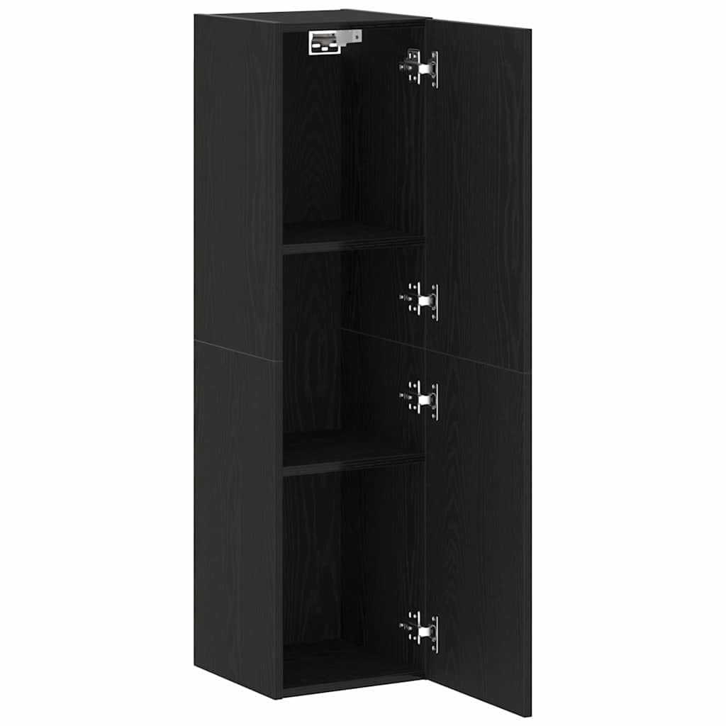 vidaXL Wall TV Cabinet 30.5 x 30 x 110 cm Black Oak Engineered Wood 2