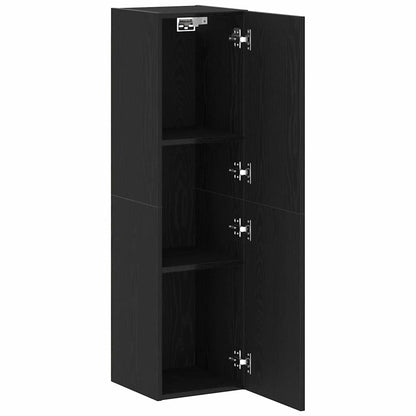 vidaXL Wall TV Cabinet 30.5 x 30 x 110 cm Black Oak Engineered Wood 2