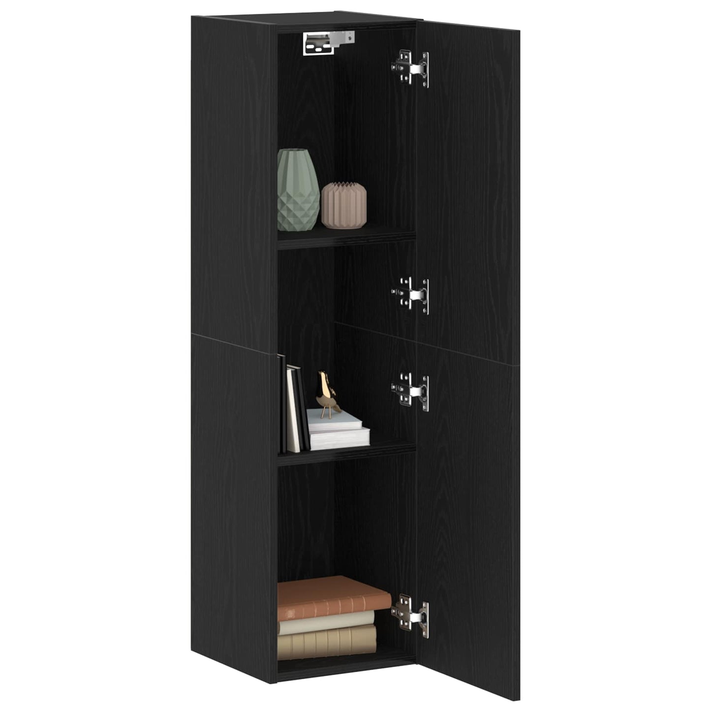 vidaXL Wall TV Cabinet 30.5 x 30 x 110 cm Black Oak Engineered Wood 3
