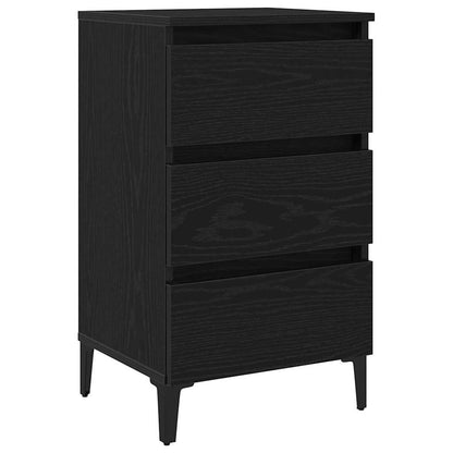 vidaXL Bedside Cabinet Black Oak 40 x 35 x 69 cm Engineered Wood 2