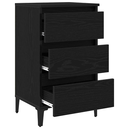 vidaXL Bedside Cabinet Black Oak 40 x 35 x 69 cm Engineered Wood 5