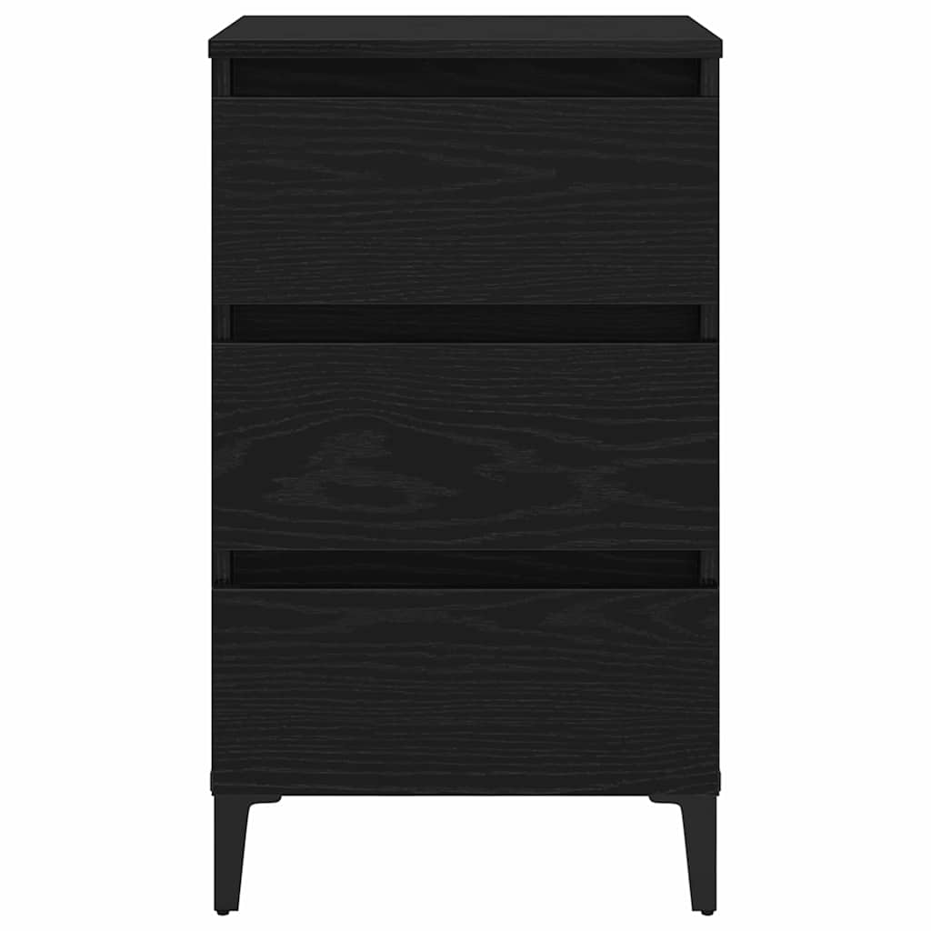 vidaXL Bedside Cabinet Black Oak 40 x 35 x 69 cm Engineered Wood 6