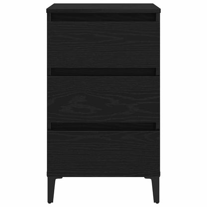 vidaXL Bedside Cabinet Black Oak 40 x 35 x 69 cm Engineered Wood 6