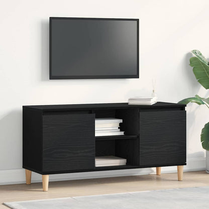 vidaXL TV Cabinet 102 x 35 x 50 cm Black Oak Engineered Wood 1