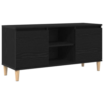 vidaXL TV Cabinet 102 x 35 x 50 cm Black Oak Engineered Wood 2