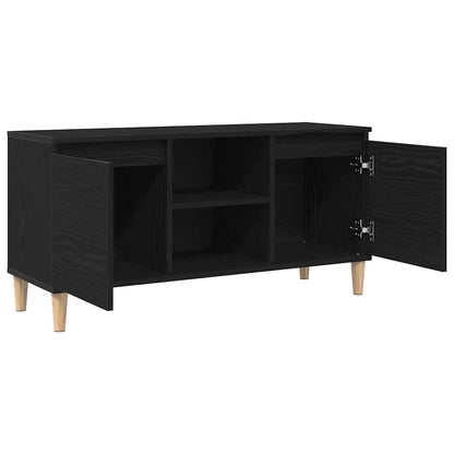 vidaXL TV Cabinet 102 x 35 x 50 cm Black Oak Engineered Wood 5