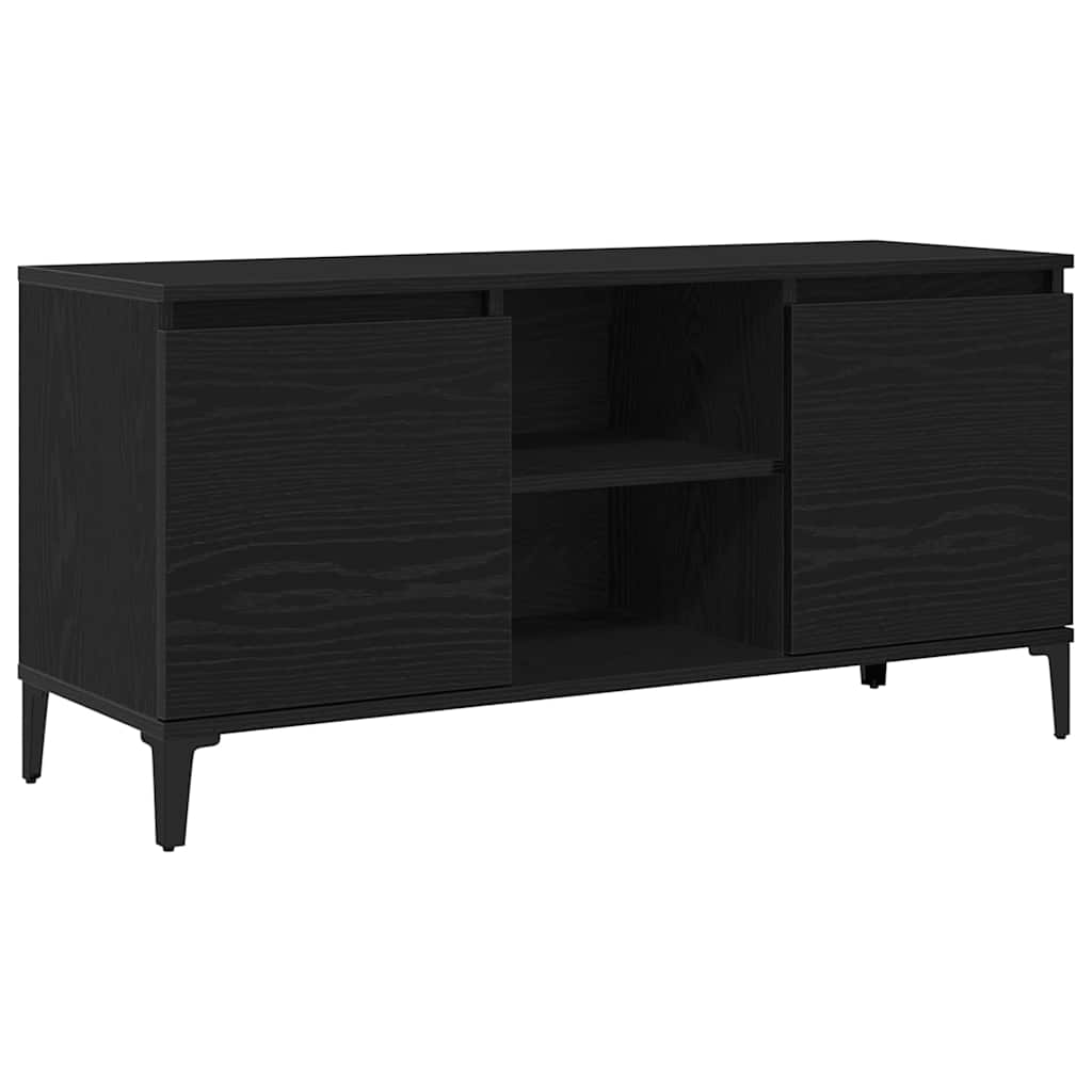 vidaXL TV Cabinet 102 x 35 x 50 cm Black Oak Engineered Wood 2