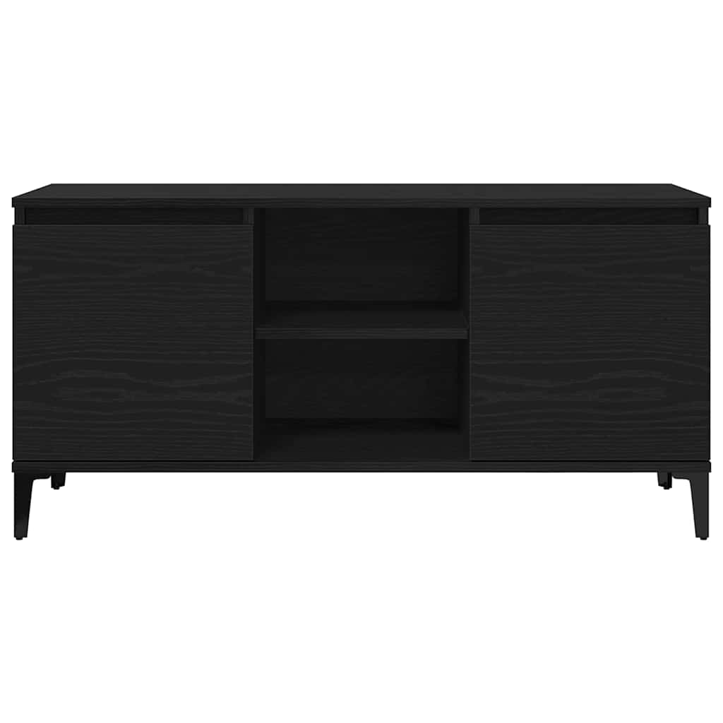 vidaXL TV Cabinet 102 x 35 x 50 cm Black Oak Engineered Wood 6