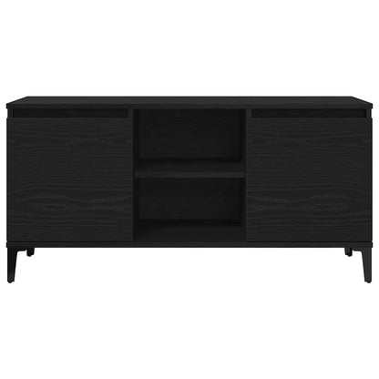 vidaXL TV Cabinet 102 x 35 x 50 cm Black Oak Engineered Wood 6