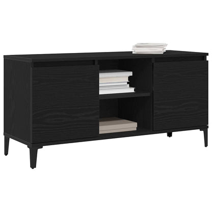 vidaXL TV Cabinet 102 x 35 x 50 cm Black Oak Engineered Wood 3