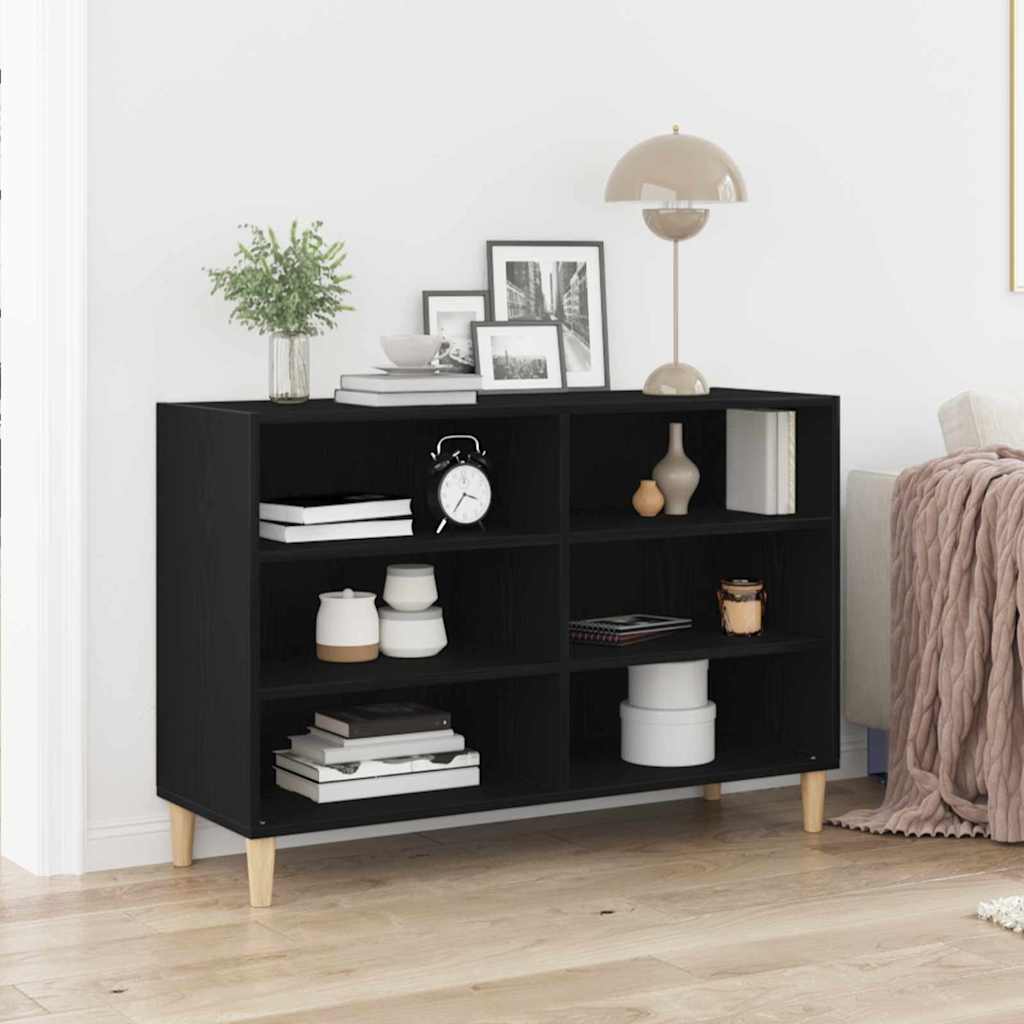 vidaXL Sideboard 103.5 x 35 x 70 cm Engineered Wood Black Oak 1