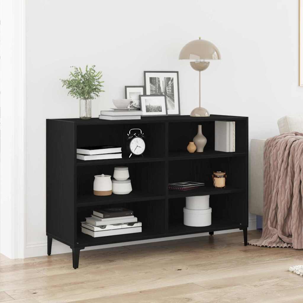 vidaXL Sideboard Black Oak 103.5 x 35 x 70 cm Engineered Wood 1