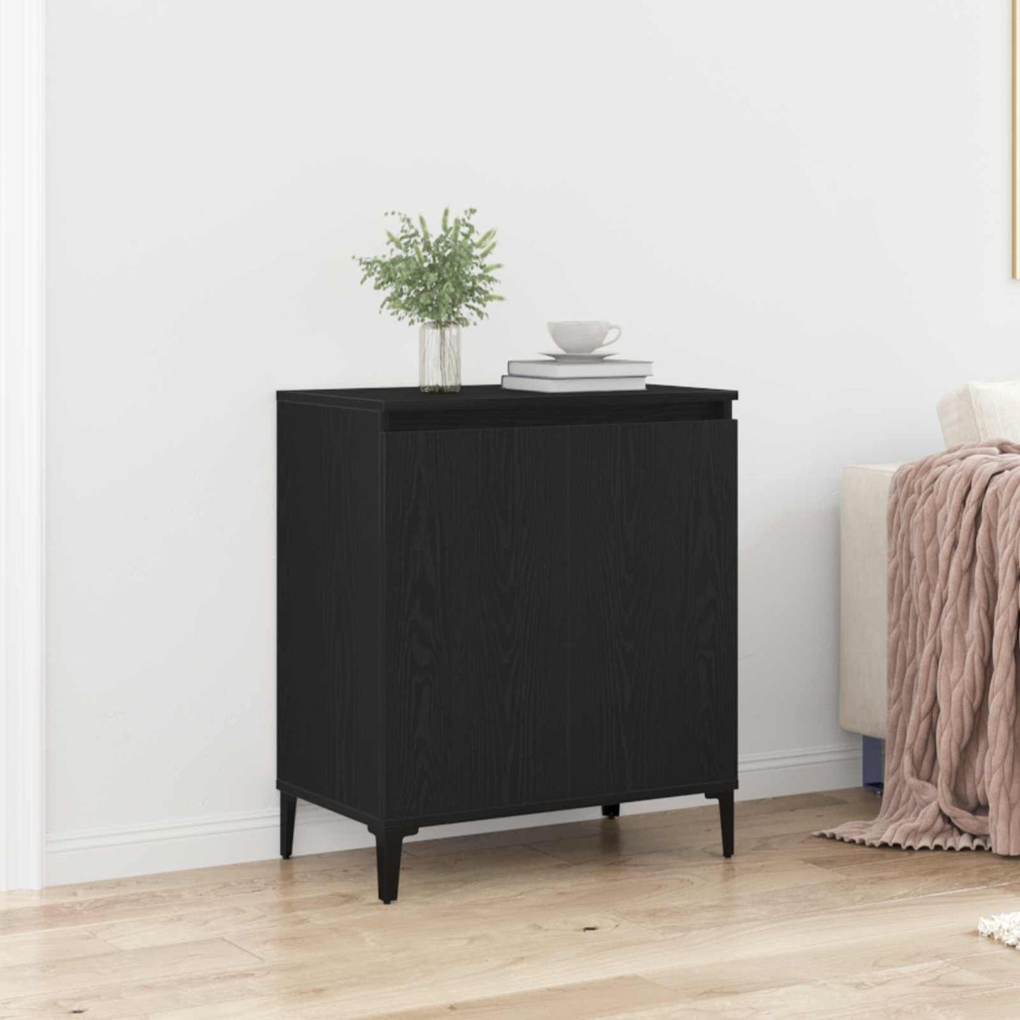 vidaXL Sideboard Black Oak 60 x 35 x 70 cm Engineered Wood 1