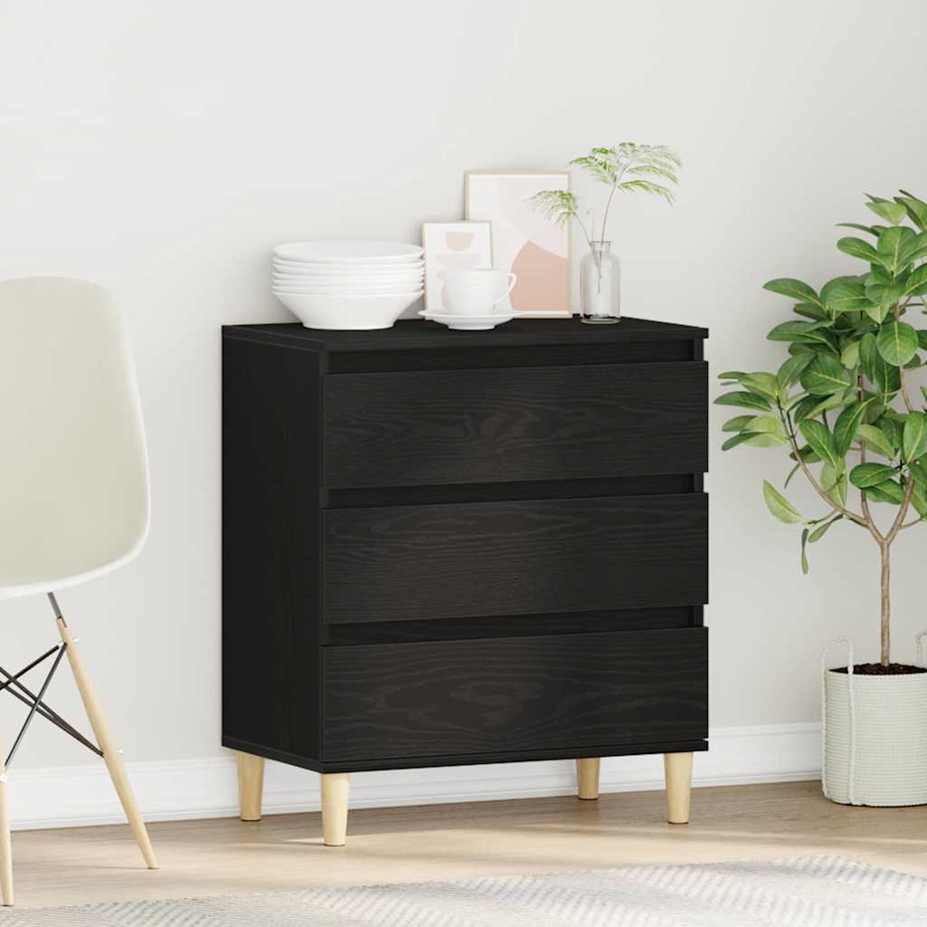 vidaXL Sideboard Black Oak 60 x 35 x 70 cm Engineered Wood 1