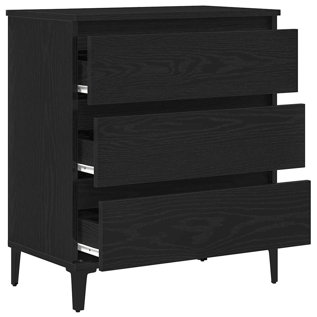 vidaXL Sideboard Black Oak 60 x 35 x 70 cm Engineered Wood 5