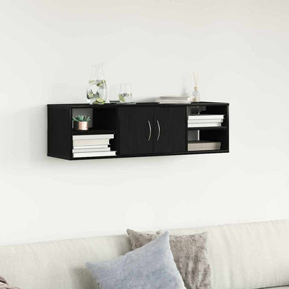 vidaXL Wall Shelf Wall-Mounted Black Oak 102 x 30 x 29 cm 1