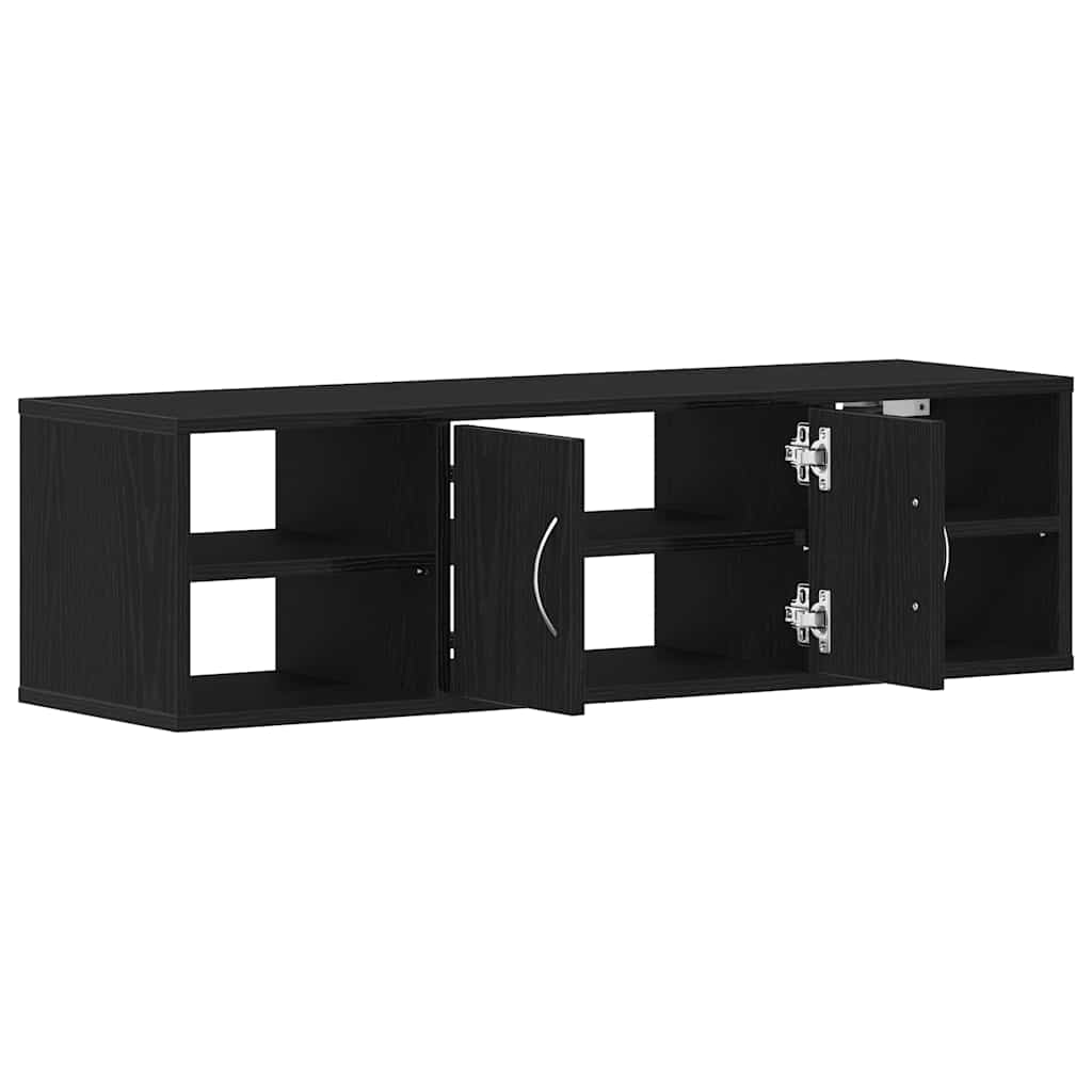 vidaXL Wall Shelf Wall-Mounted Black Oak 102 x 30 x 29 cm 5