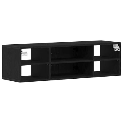 vidaXL Wall Shelf Wall-Mounted Black Oak 102 x 30 x 29 cm 6