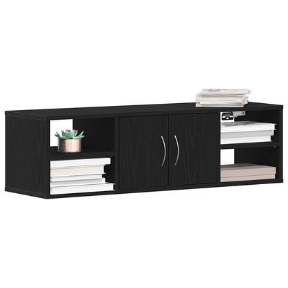 vidaXL Wall Shelf Wall-Mounted Black Oak 102 x 30 x 29 cm 3
