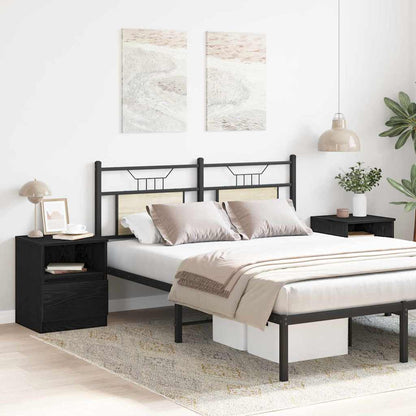vidaXL Bedside Cabinet 2 pcs Black Oak 40 x 40 x 50 cm Engineered Wood 4