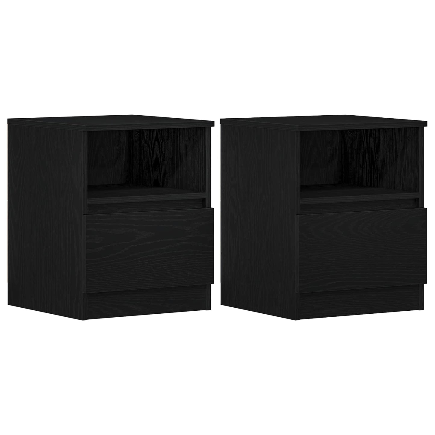 vidaXL Bedside Cabinet 2 pcs Black Oak 40 x 40 x 50 cm Engineered Wood 2
