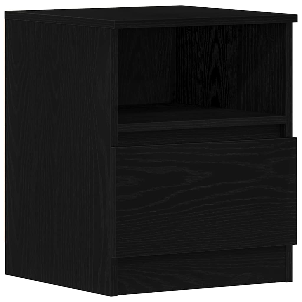 vidaXL Bedside Cabinet 2 pcs Black Oak 40 x 40 x 50 cm Engineered Wood 5