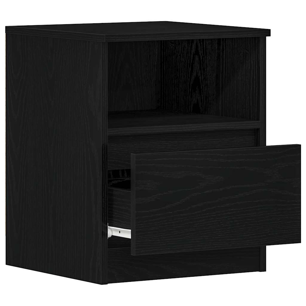 vidaXL Bedside Cabinet 2 pcs Black Oak 40 x 40 x 50 cm Engineered Wood 6