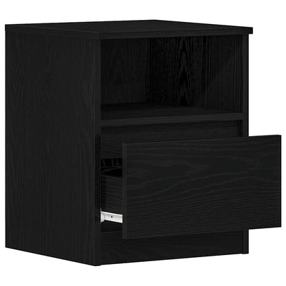 vidaXL Bedside Cabinet 2 pcs Black Oak 40 x 40 x 50 cm Engineered Wood 6