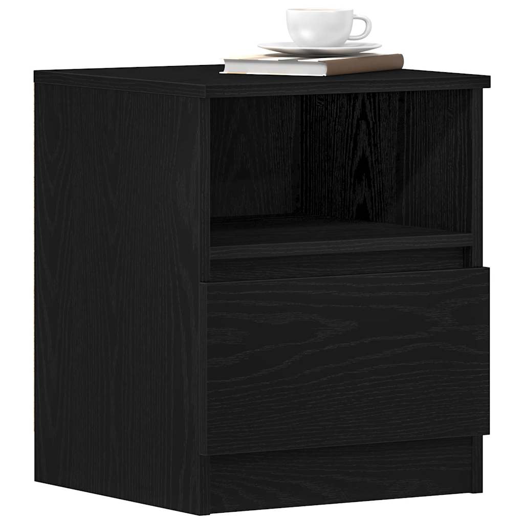 vidaXL Bedside Cabinet 2 pcs Black Oak 40 x 40 x 50 cm Engineered Wood 3